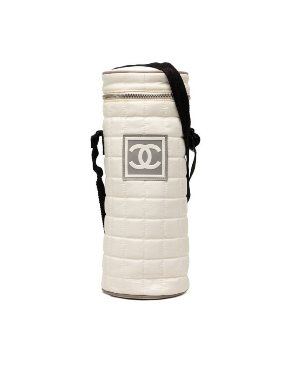 Chanel Sports Line CC Logo Bottle Holder Shoulder White Nylon